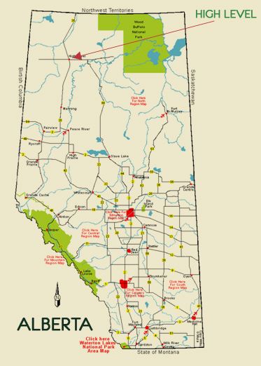 Map of Alberta Region