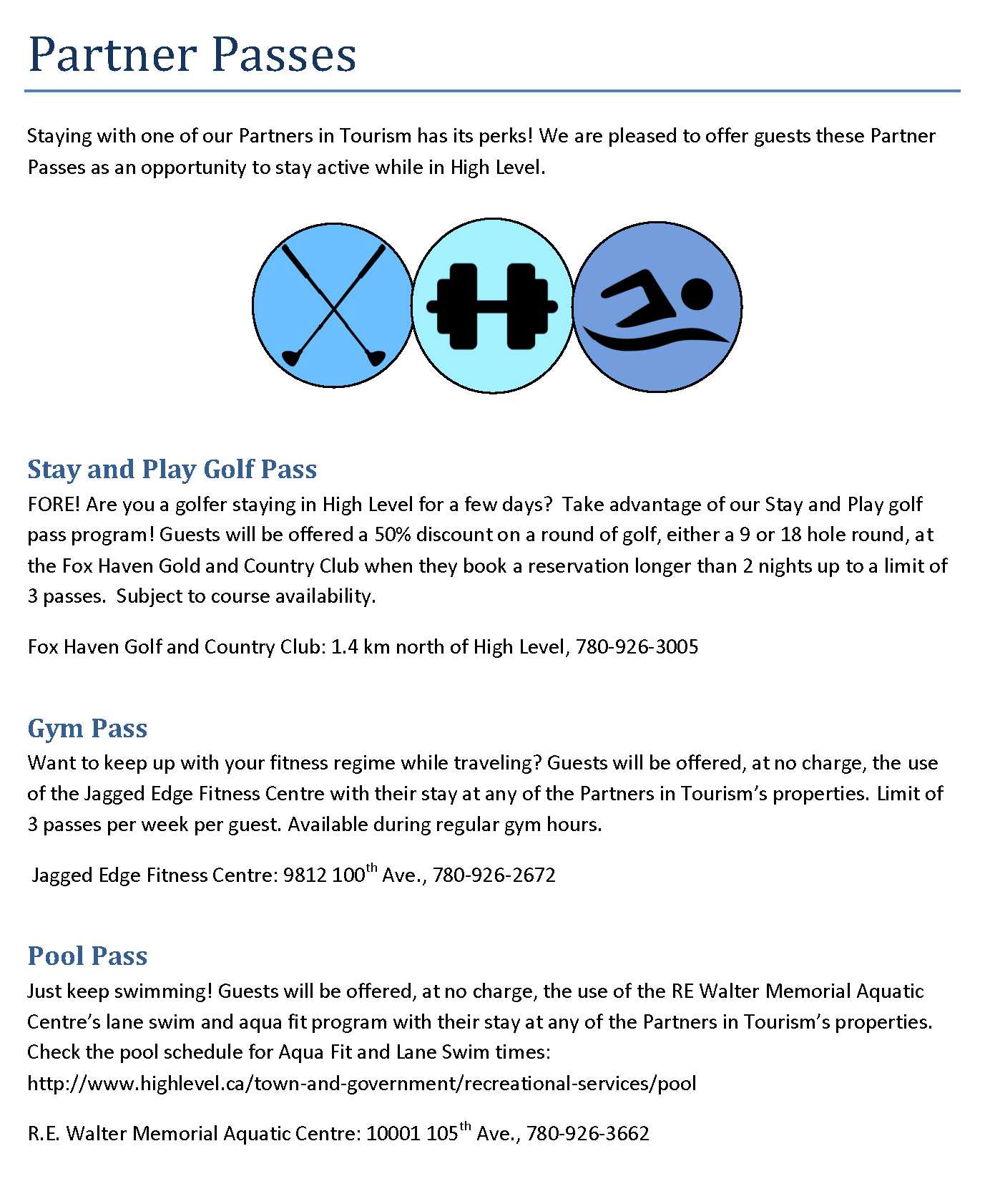 Tourism Partner Passes Information